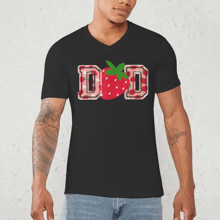 Dad Strawberry Birthday Men's V-Neck T-Shirt
