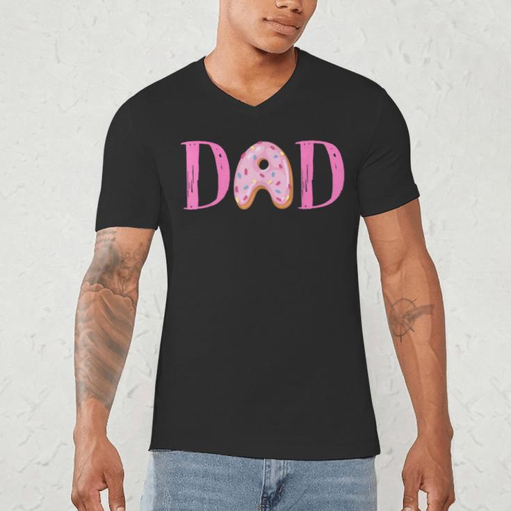Dad Of The Sweet One Birthday Donut Girl 1st Birthday Men's V-Neck T-Shirt