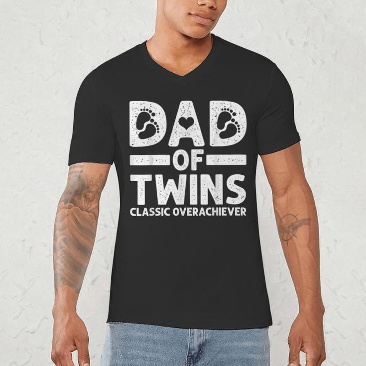 Dad Of Twins Classic Overachiever Cool Twin Dad Men's V-Neck T-Shirt