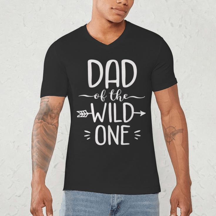 Dad Of The Wild One Shirt 1st Birthday Safari Men's V-Neck T-Shirt