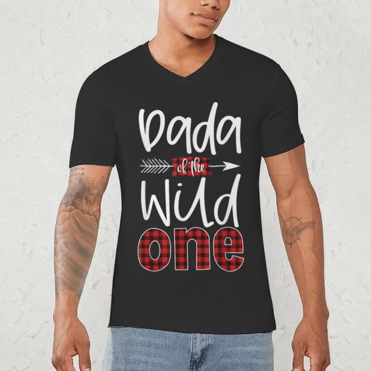 Dada Of The Wild One Buffalo Plaid Lumberjack 1st Birthday Men's V-Neck T-Shirt Dada Of The Wild One Buffalo Plaid Lumberjack 1st Birthday Men's V-Neck T-Shirt