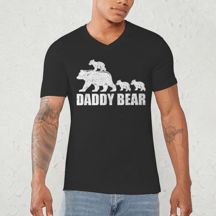 Daddy Bear 3 Cubs Shirt Daddy Bear 3 Kids Tshirt Dad 3 Kids Men's V-Neck T-Shirt