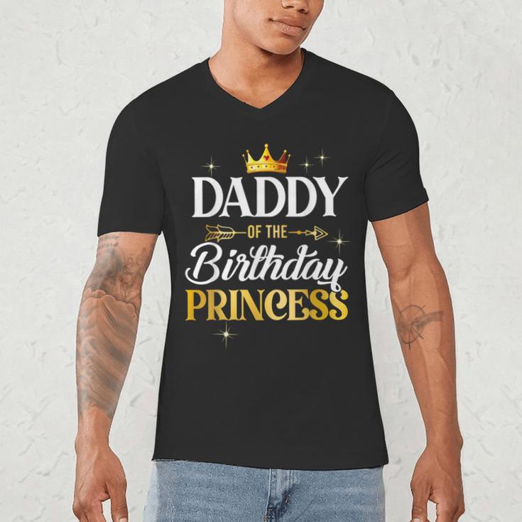 Daddy Of The Birthday Princess Girl Party Matching Family Men's V-Neck T-Shirt