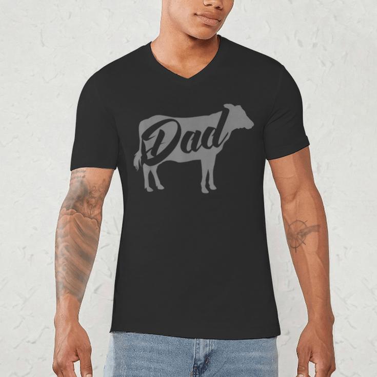 Daddy Cow For Dad's Who Lover Cows Men's V-Neck T-Shirt