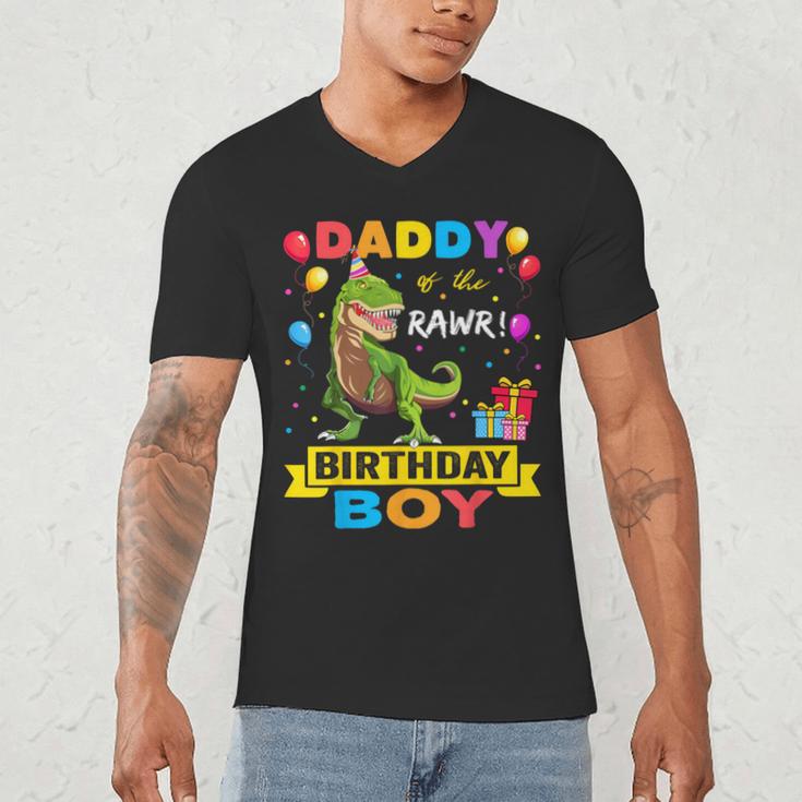Daddy Dinosaur Shirt Cute Birthday Boy Family Apparel Men's V-Neck T-Shirt Daddy Dinosaur Shirt Cute Birthday Boy Family Apparel Men's V-Neck T-Shirt