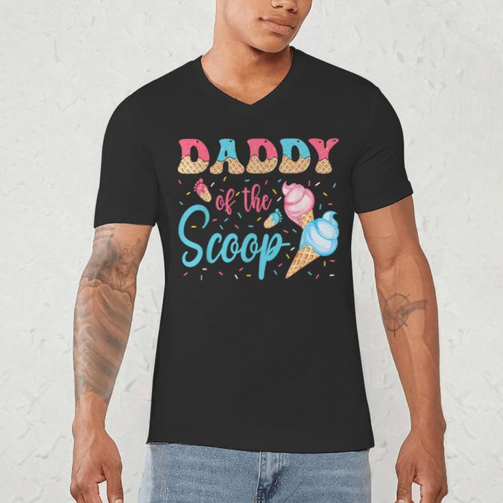 Daddy Of The Scoop Ice Cream Gender Reveal Baby Shower Men's V-Neck T-Shirt