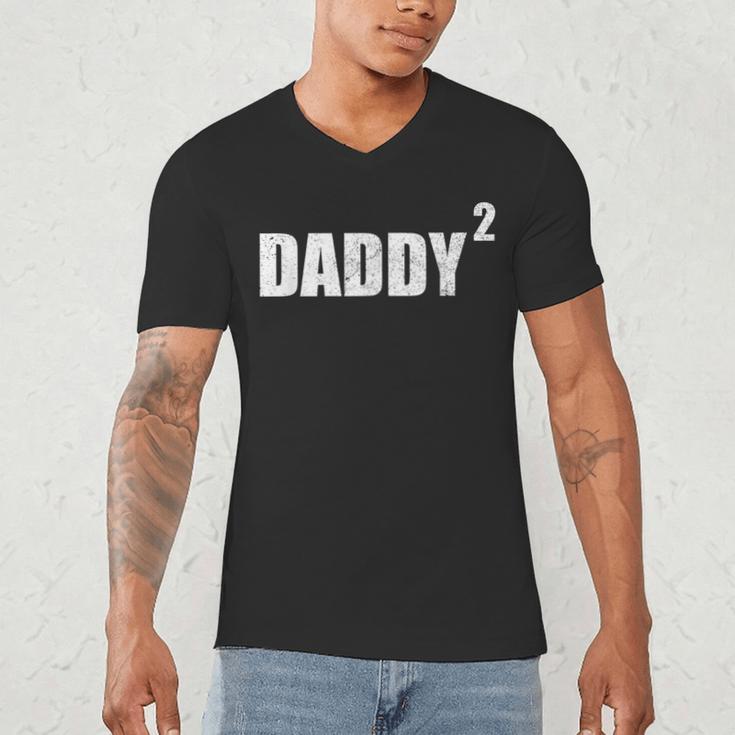 Daddy Squared Shirt 2 Second Pregnancy Announcement Shirt Men's V-Neck T-Shirt