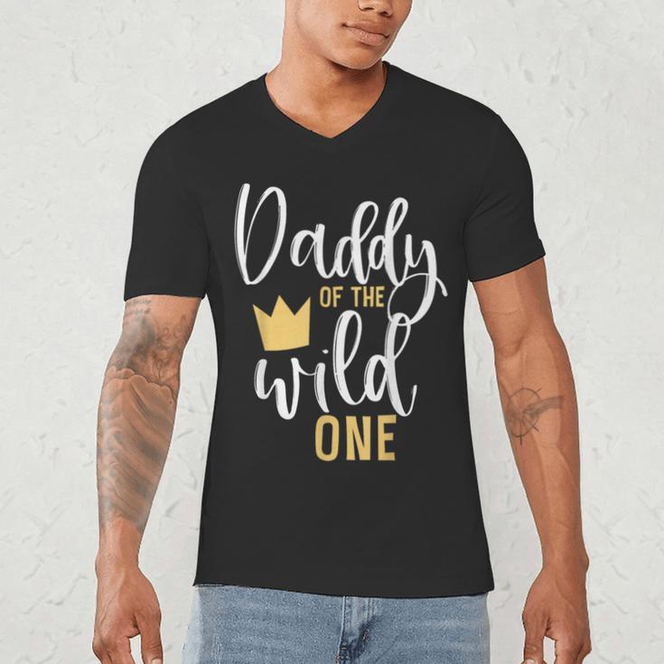 Daddy Of The Wild One Shirt 1st Birthday First Thing Dad Tee Men's V-Neck T-Shirt