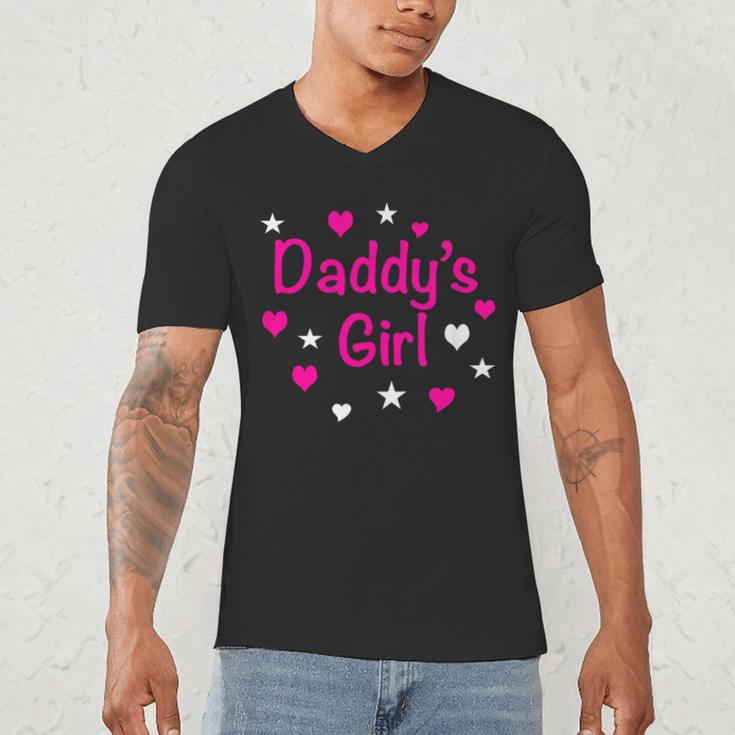Daddy's Girl Shirt With Pink Lettering Men's V-Neck T-Shirt