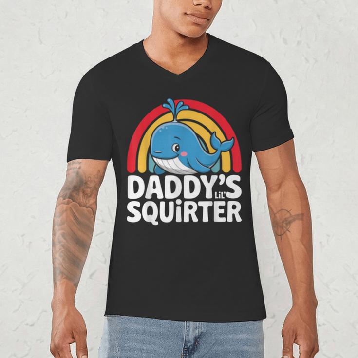 Daddy's Lil Squirter Cute Embarrassing Woman Men's V-Neck T-Shirt