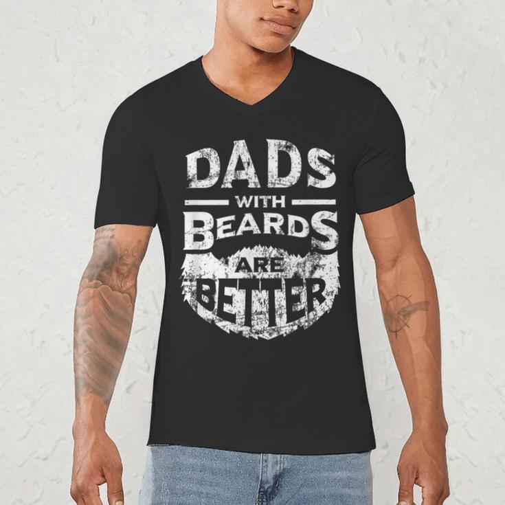 Dads With Beards Are Better Distressed Men's V-Neck T-Shirt