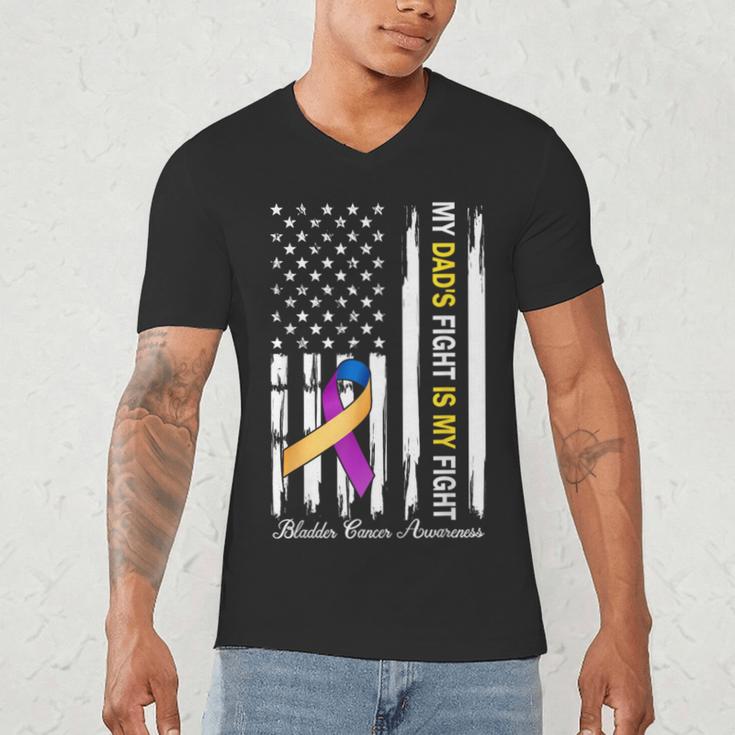 My Dad's Fight Is My Fight Bladder Cancer Awareness Men's V-Neck T-Shirt