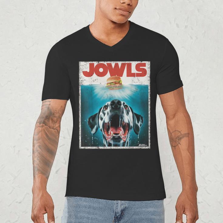 Dalmatian Jowls Cute Paws Spot Dog Mom Top Dog Dad Men's V-Neck T-Shirt