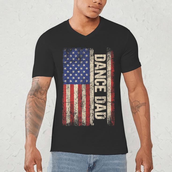 Dance Dad US American Flag Shirt Dancer Dancing Father Men Men's V-Neck T-Shirt