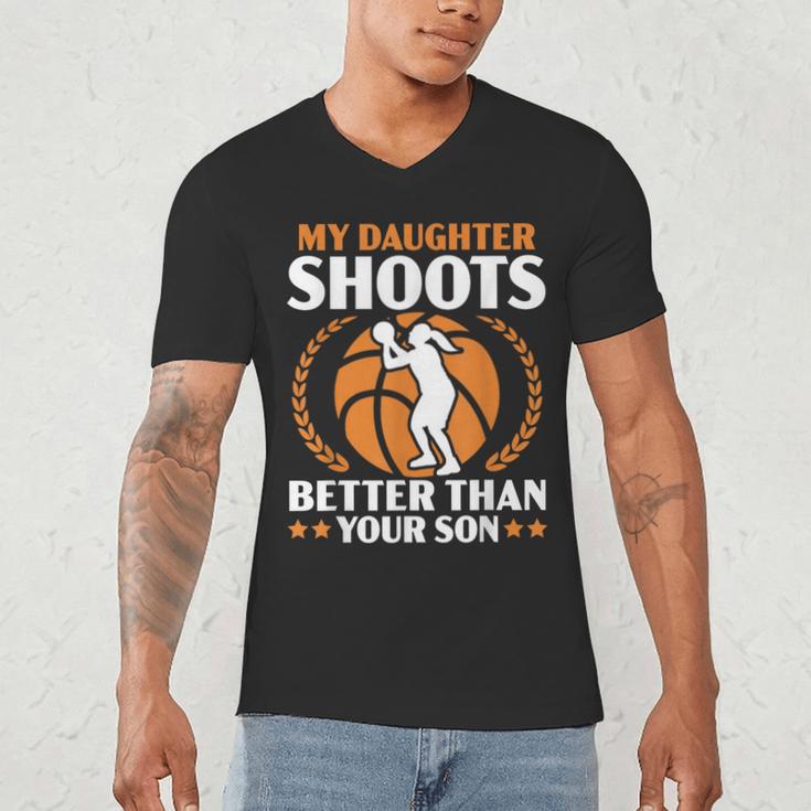 Daughter Basketball Sport Basketball Dad Mom Basketball Fan Men's V-Neck T-Shirt
