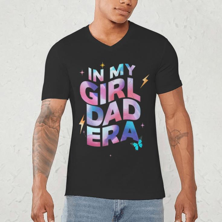 In My Daughter Era Dad Life Soft Pastel Pride Theme Men's V-Neck T-Shirt