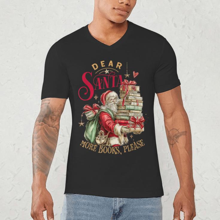 Dear Santa More Books Please Christmas Men's V-Neck T-Shirt