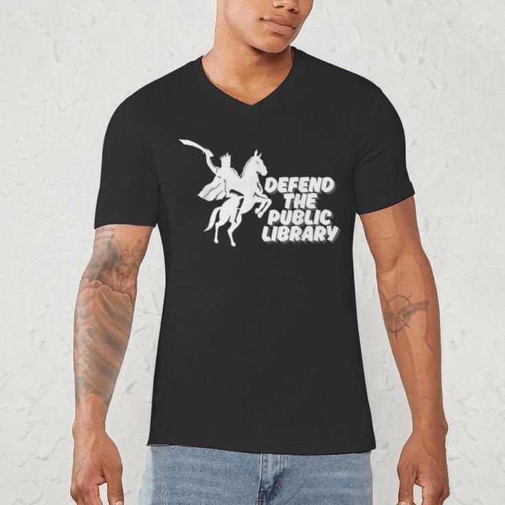 Defend Public Library Support Local Library Book Lover Men's V-Neck T-Shirt Defend Public Library Support Local Library Book Lover Men's V-Neck T-Shirt