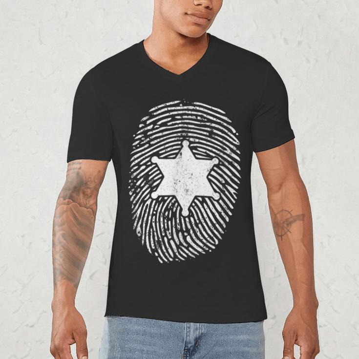 Deputy Sheriff DNA Sheriff Graduation 6 Star Badge Men's V-Neck T-Shirt