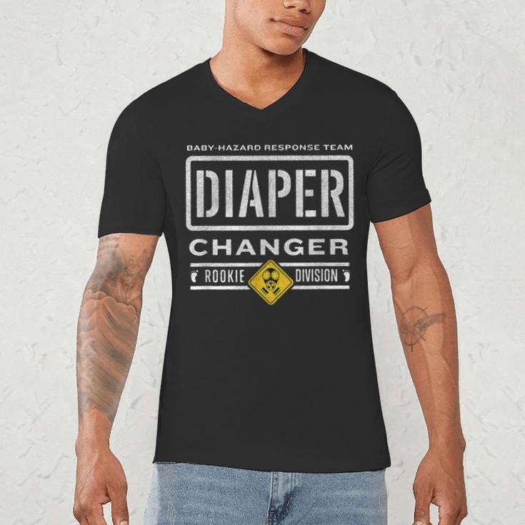 Diaper Changer Duty Expecting Baby New Dad Mom Men's V-Neck T-Shirt