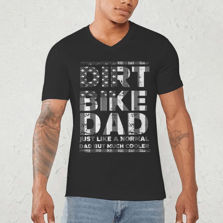 Dirt Bike DAD Bike Motocross Enduro US Flag Shirt T-Shirt Men's V-Neck T-Shirt