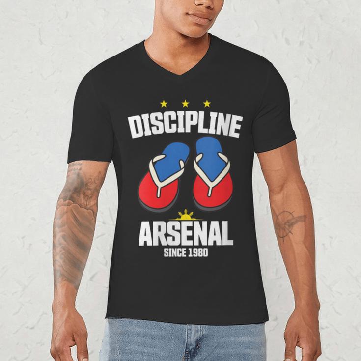Discipline Arsenal Pinoy Nostalgia Filipino Tsinelas Men's V-Neck T-Shirt Discipline Arsenal Pinoy Nostalgia Filipino Tsinelas Men's V-Neck T-Shirt