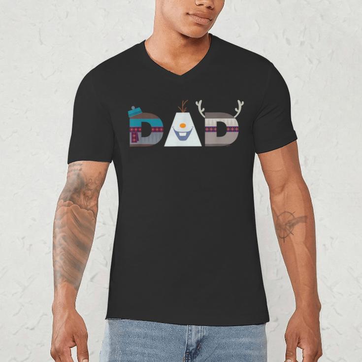 Disney Frozen Olaf Sven Kristoff Father’s Day Birthday Dad Men's V-Neck T-Shirt