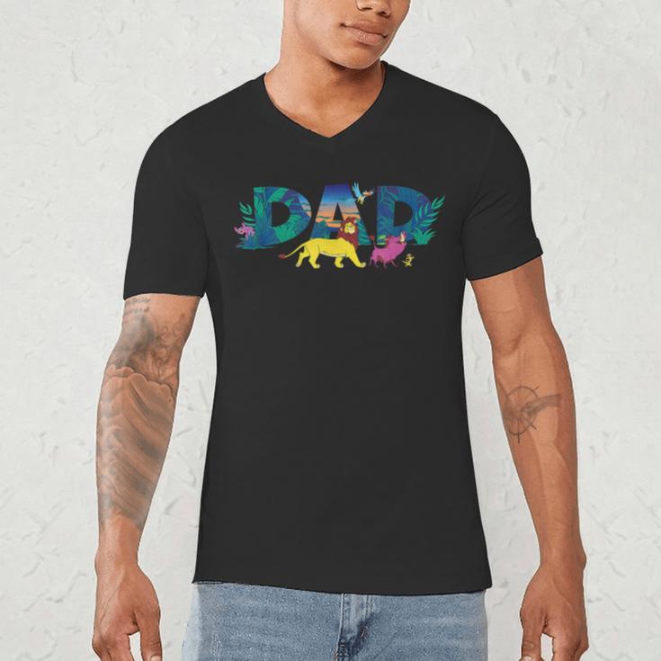 Disney The Lion King Simba & Pals Dad Father's Day Birthday Men's V-Neck T-Shirt