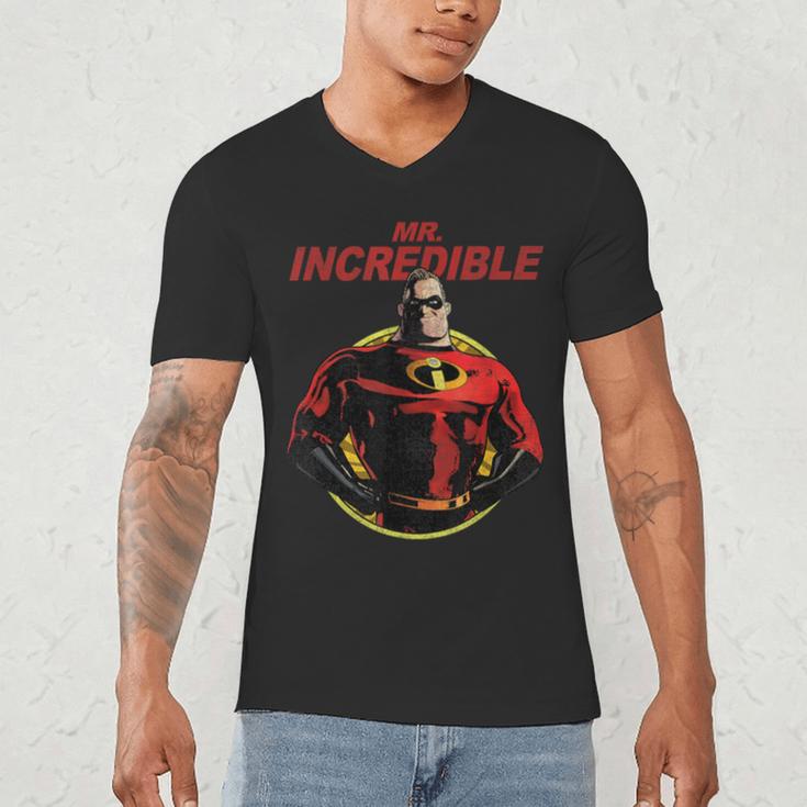 Disney Pixar The Incredibles 2 Mr Incredible Vintage Dad Men's V-Neck T-Shirt