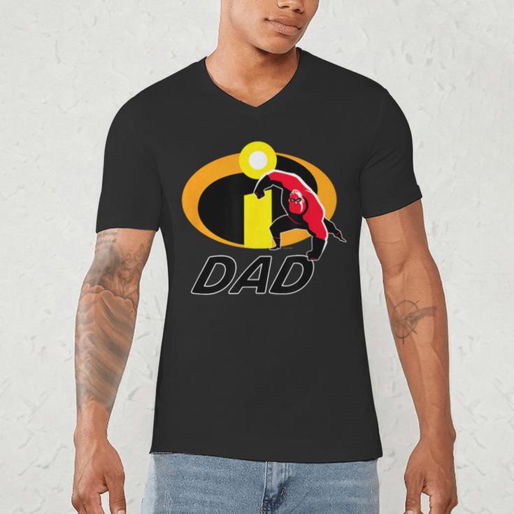 Disney And Pixar's The Incredibles Mr Incredible Dad Family Men's V-Neck T-Shirt Disney And Pixar's The Incredibles Mr Incredible Dad Family Men's V-Neck T-Shirt