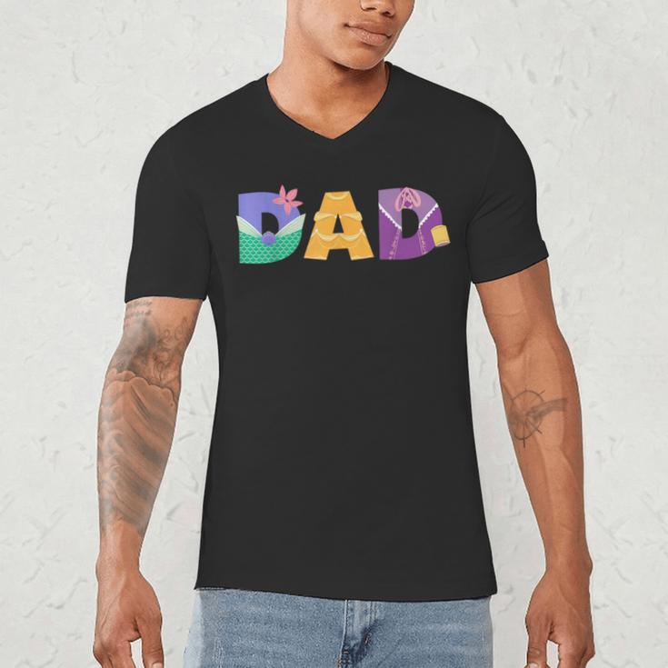 Disney Princess Dad Father’s Day Birthday Men's V-Neck T-Shirt