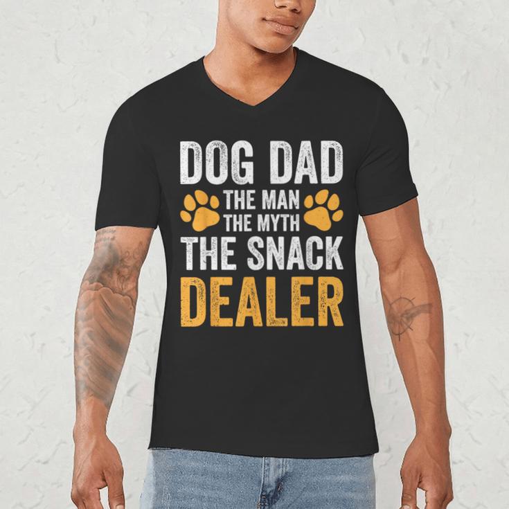 Dog Dad The Man The Myth The Snack Dealer Men's V-Neck T-Shirt