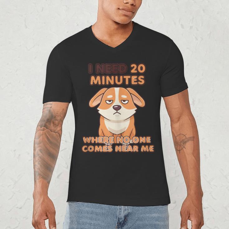 Dog Introvert I Need 20 Minutes Where No One Comes Men's V-Neck T-Shirt