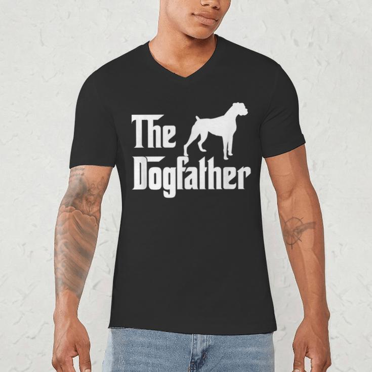The DogfatherShirt Boxer Dog Lover Shirt For Men Dad Men's V-Neck T-Shirt