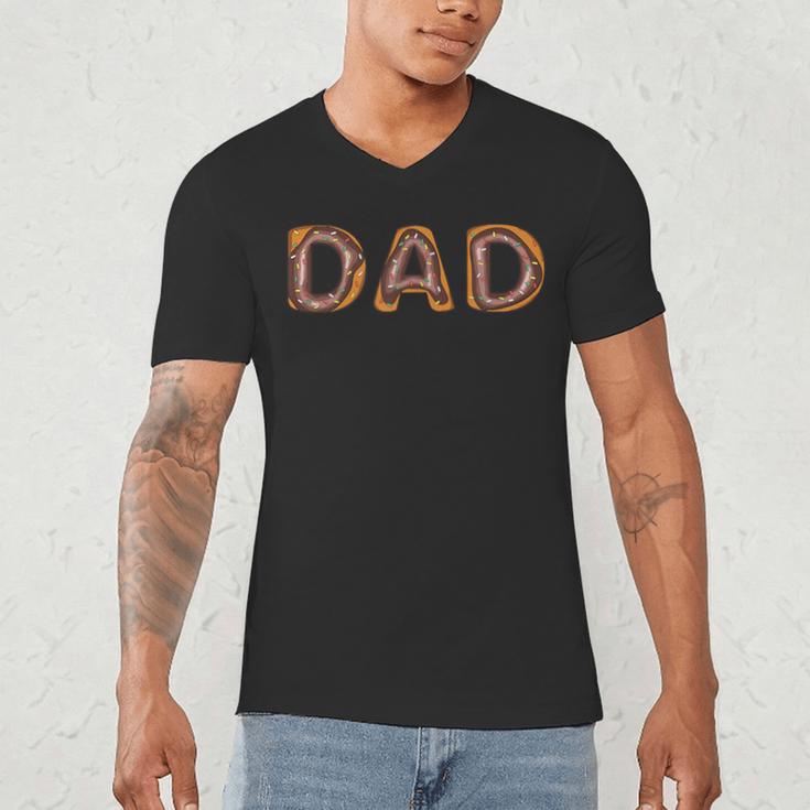 Donut Dad Donut Lover Father's Day For Dad Men's V-Neck T-Shirt Donut Dad Donut Lover Father's Day For Dad Men's V-Neck T-Shirt