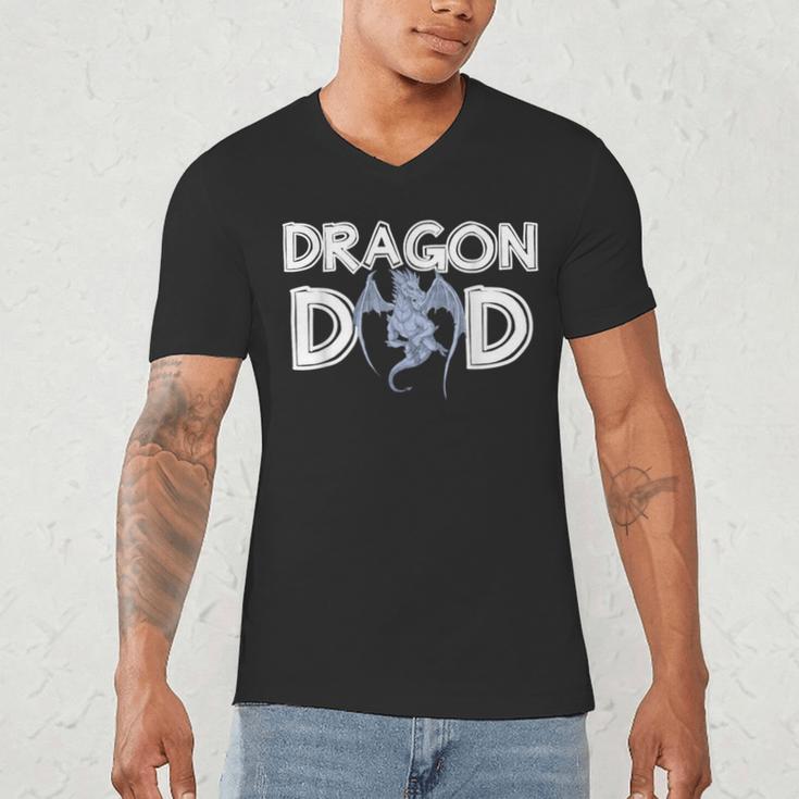Dragon Dad Daddy Father's Day Dragon Men's V-Neck T-Shirt