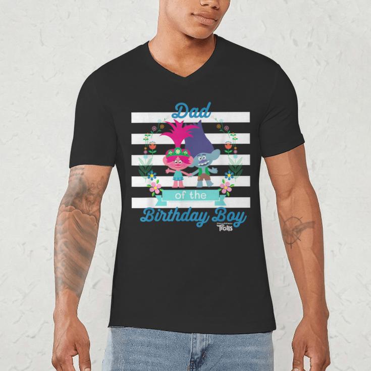 DreamWorks Trolls Dad Of The Birthday Boy Men's V-Neck T-Shirt
