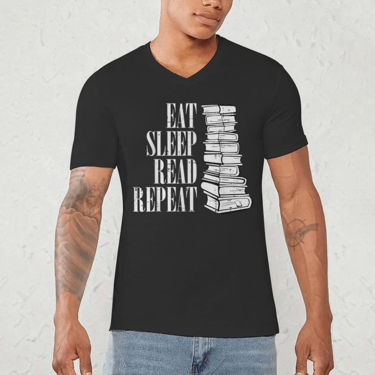 Eat Sleep Read Repeat Reading Book Librarian Men Women Kids Men's V-Neck T-Shirt Eat Sleep Read Repeat Reading Book Librarian Men Women Kids Men's V-Neck T-Shirt