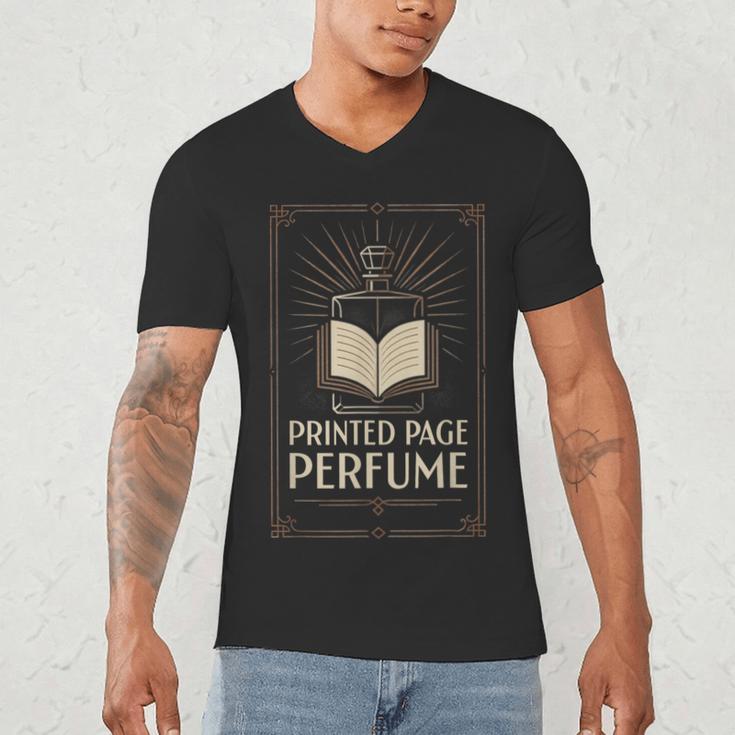 Printed Page Perfume Book Lover Saying Men's V-Neck T-Shirt