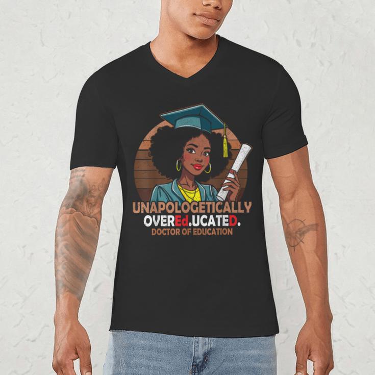 EdD Black Girls Doctor Of Education Graduation Black Women Men's V-Neck T-Shirt
