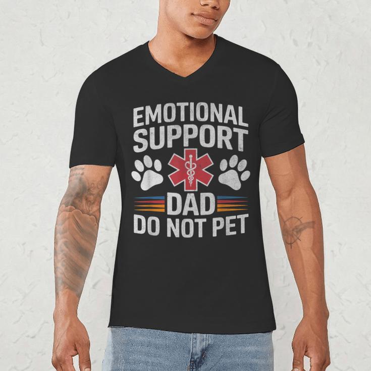 Emotional Support Dad Do Not Pet Caring Father's Day Men's V-Neck T-Shirt