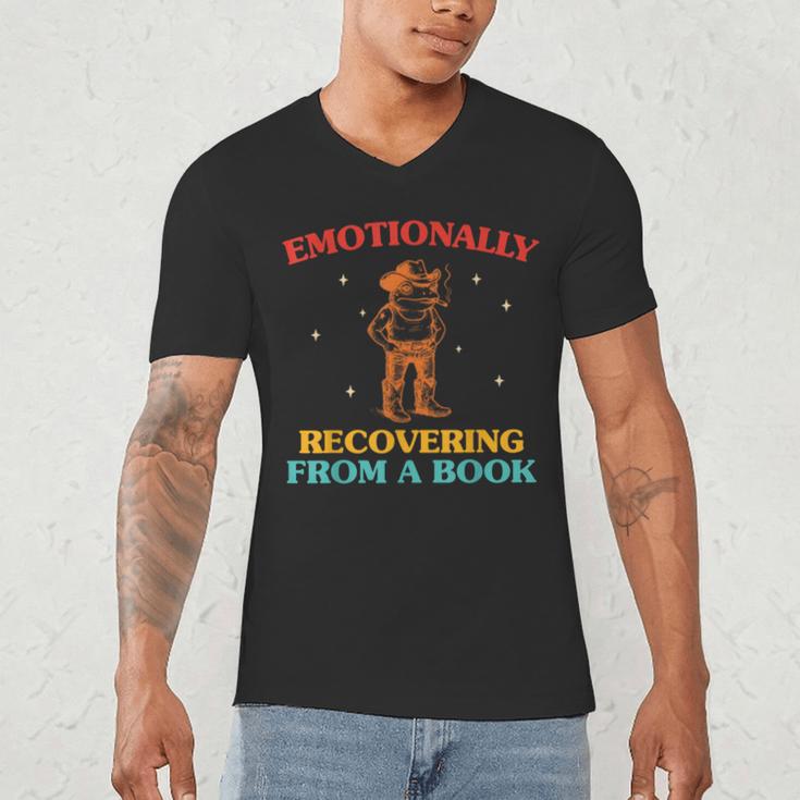 Emotionally Recovering From A Book Frog Men's V-Neck T-Shirt