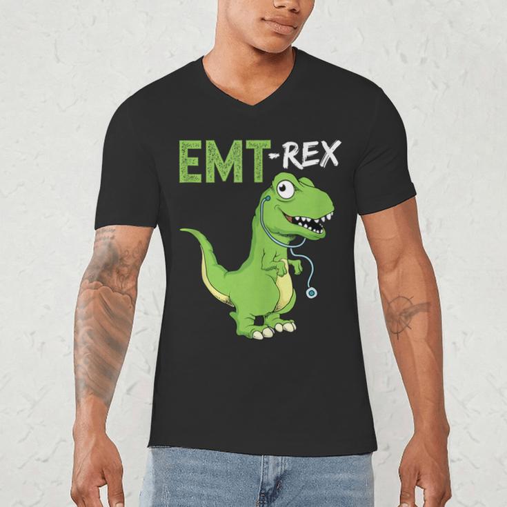 EMT Rex Paramedic Graduation Firefighter Men's V-Neck T-Shirt