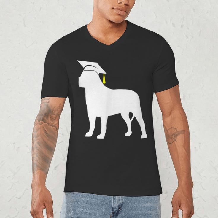 English Mastiff Graduation Dog Graduate Men's V-Neck T-Shirt