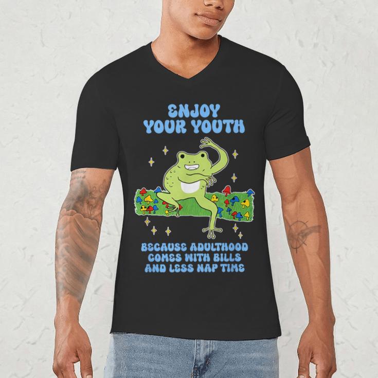 Enjoy Adulthood Comes With Bills Nostalgia Regret Men's V-Neck T-Shirt