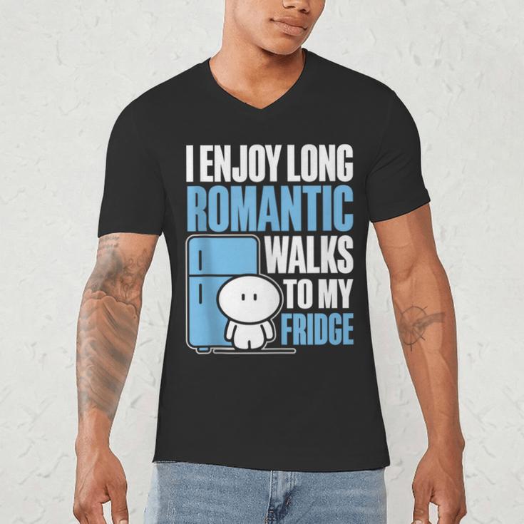 I Enjoy Long Romantic Walks To My Fridge Introvert Men's V-Neck T-Shirt