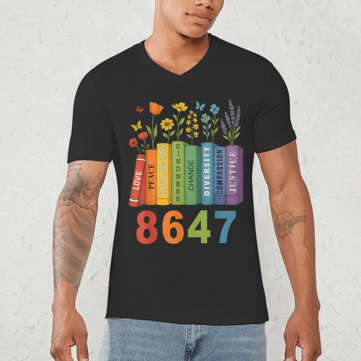 Equal Rights Book Flower Resist 86 47 Feminist Women Rights Men's V-Neck T-Shirt Equal Rights Book Flower Resist 86 47 Feminist Women Rights Men's V-Neck T-Shirt