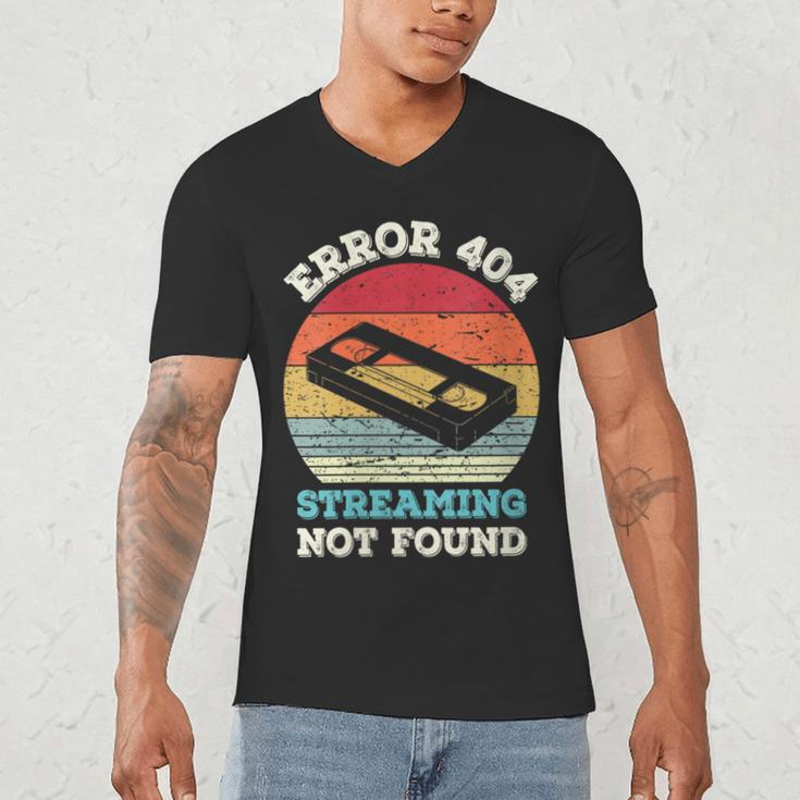 Error 404 Streaming Not Found Nostalgia VHS Retro Tape Men's V-Neck T-Shirt Error 404 Streaming Not Found Nostalgia VHS Retro Tape Men's V-Neck T-Shirt
