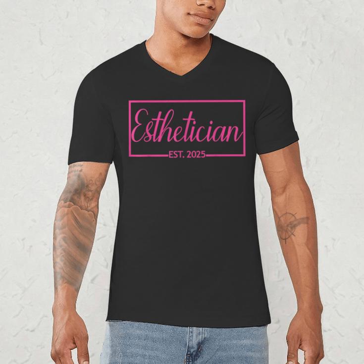 Esthetician Est 2025 Skin Care Specialist Graduation Men's V-Neck T-Shirt