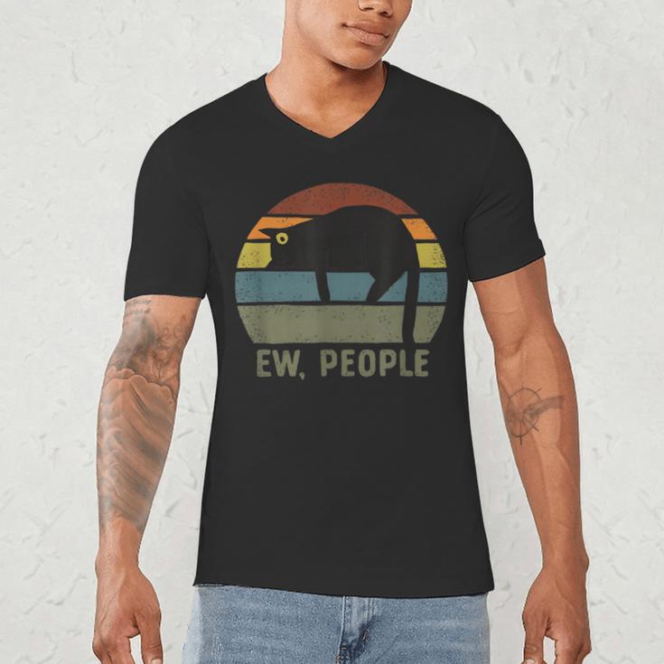 Ew People Cat Lazy Introvert Anti Social Men's V-Neck T-Shirt
